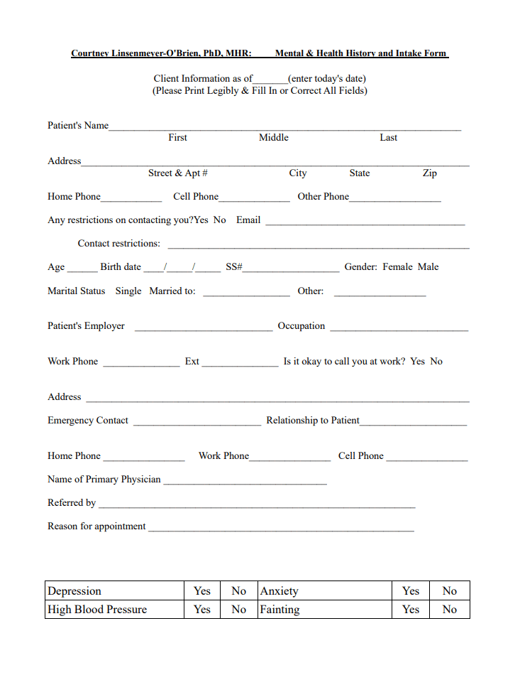 Patient Intake Form